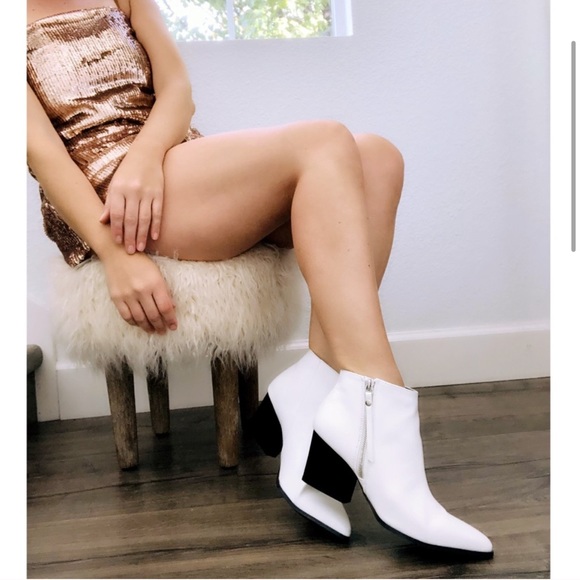 Vegan White Leather Boots - Picture 2 of 6